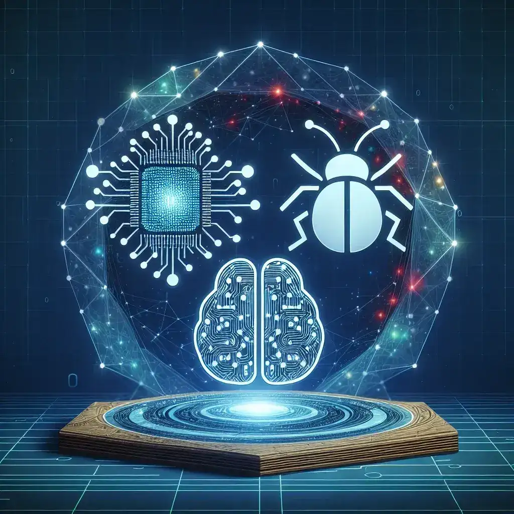 "Apple expands its bug bounty program to address generative AI misuse, showcasing a graphic of the program's new guidelines and incentives for ethical hackers."